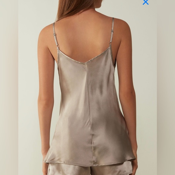*SOLD* Intimissimi 100% Silk Satin Dust Beige V-Neck Top Lingerie - Picture 5 of 13